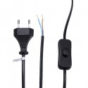 Flexo kabel s vypínačem 2m/2x0,75 černá šňůra/PVC